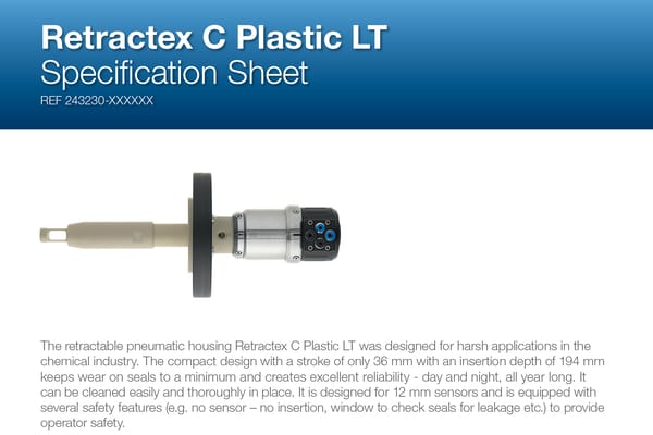 Retractex C Plastic LT pneumatic spec sheet