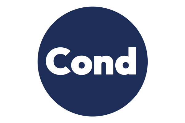 Navy blue circle logo with white bold text reading "Cond"
