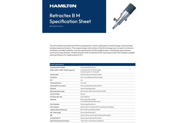 retractex b manual specification sheet