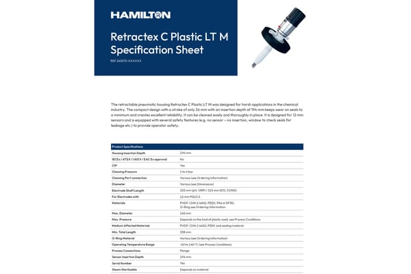 Spec sheet Retractex C Plastic LT Manual