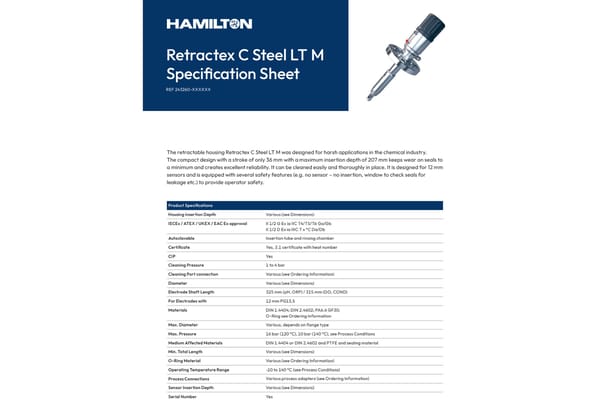 Retractex C Steel LT Manual spec sheet