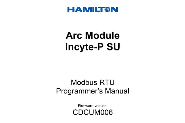 incyte p su programmers manual