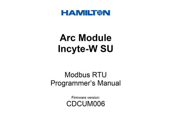 incyte w programmers manual