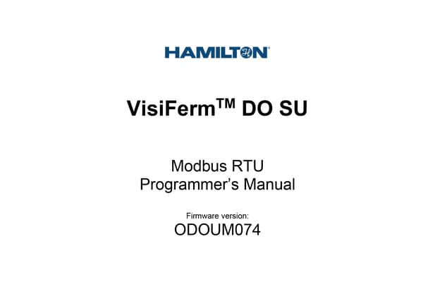 visiferm arc single use dissolved oxygen sensor programmers manual