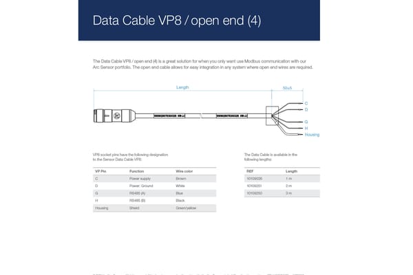 Data cable vp8 open end manual
