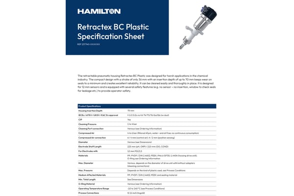 Retractex bc plastic pneumatic specs