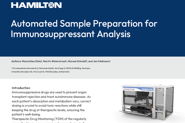 Hamilton and Chromsystems branded automated liquid handling workstation in a white enclosure