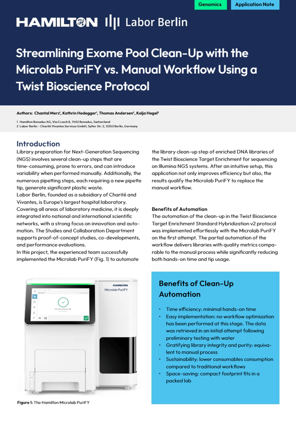Hamilton Microlab PuriFY automated magnetic bead purification instrument with touchscreen interface
