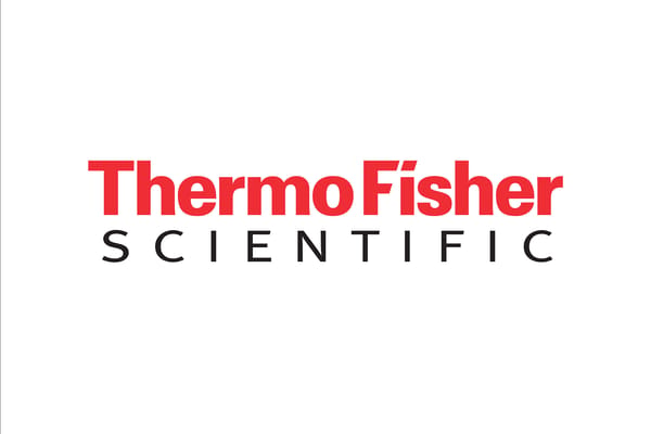 Thermo Fisher Scientific logo in red and black text on white background