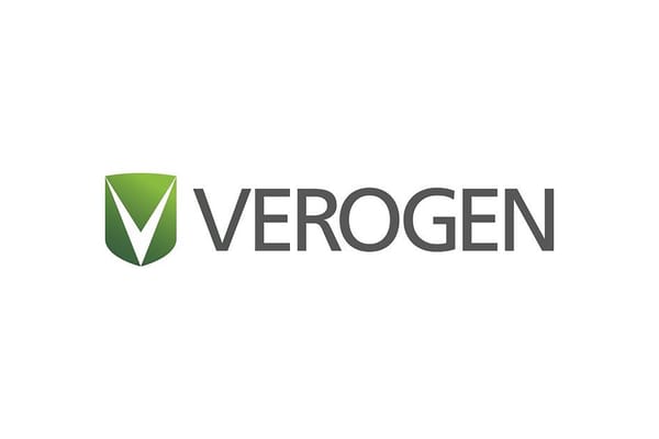 Verogen logo with green shield icon and gray wordmark