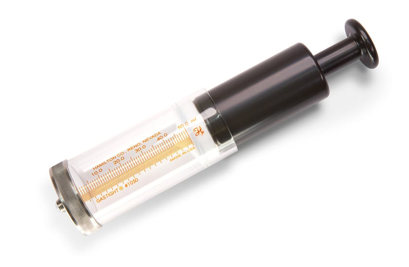 Hamilton 59000-60, 50 Milliliter Gastight Model 1050 Bubble Free Prime Instrument Syringe