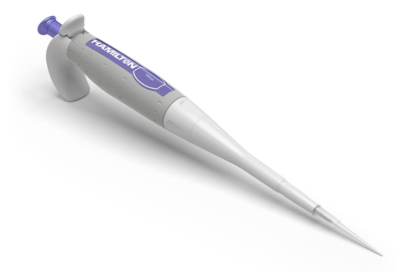 Hamilton's Fixed Volume SoftGrip Pipette 100 µL Front View