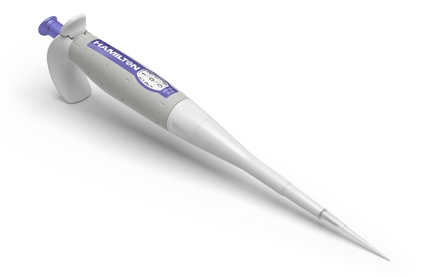 Hamilton's Adjustable Volume SoftGrip Pipette 100-10 µL Front View