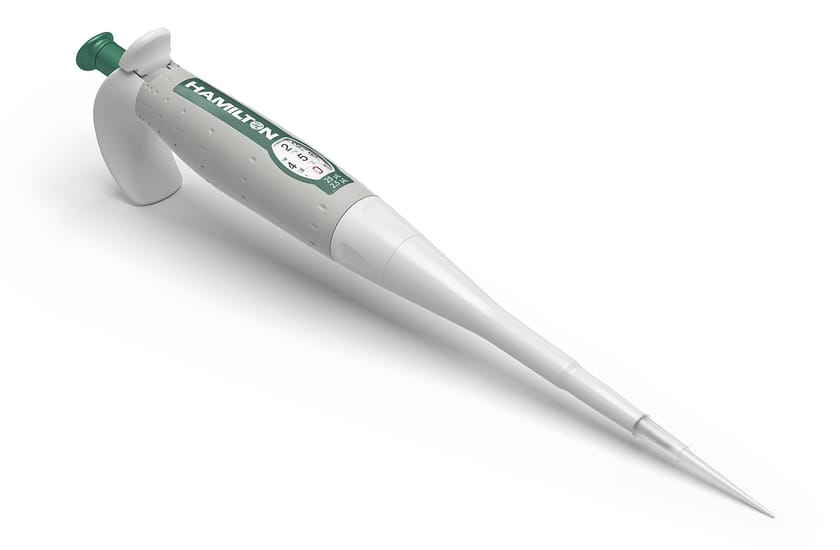Hamilton's Adjustable Volume SoftGrip Pipette 25-2.5 µL Front View