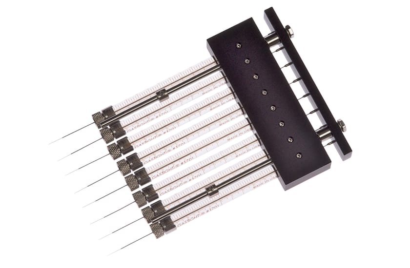 Hamilton 10 µL, Model 1701 N 8CH Gel Loading SYR, Cemented NDL, 0.4 mm, 1 in, point style 3