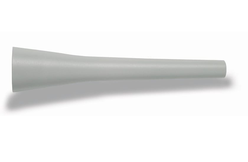 Gray plastic ejector sleeve with tapered end, shown on white background