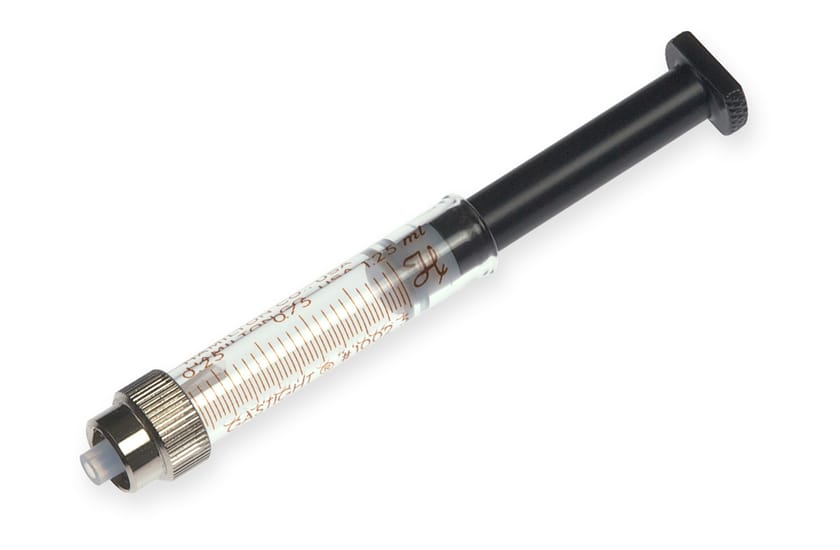 Hamilton 5495-40, 1.25 Milliliter Gastight Model 1002.5 Luer Lock, Half-Height Instrument Syringe