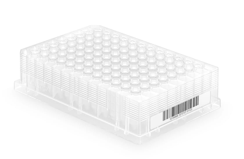 0.8 ml deep well plate with barcode label