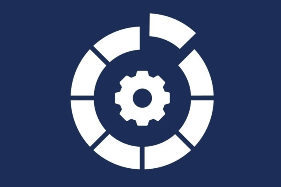 Gear icon centered within a segmented circular ring, representing automated control
