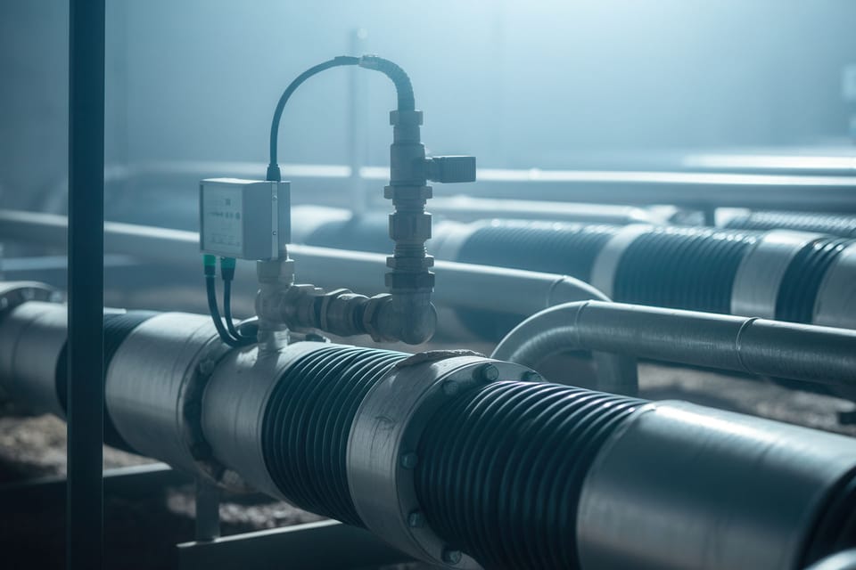 Industrial pipe with sensor